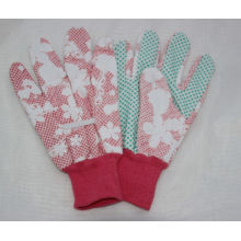 Adult Floral Printing Garden Glove, PVC DOT Gardening Glove